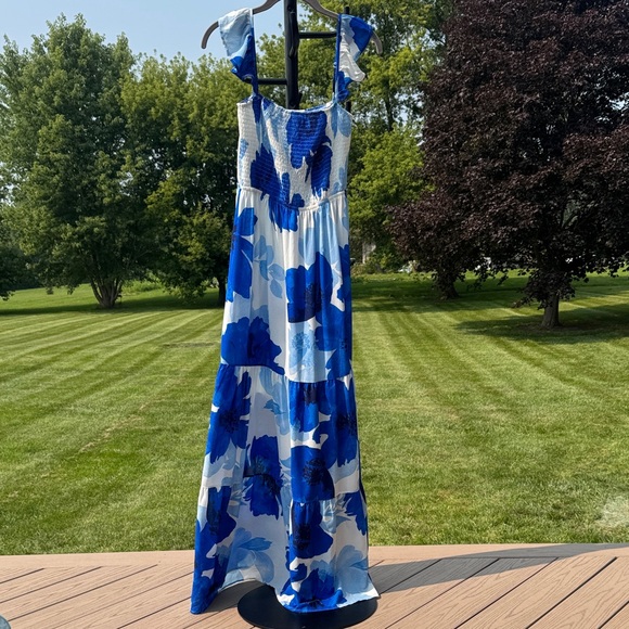 Flying Tomato Elegant Blue Floral Maxi Dress - Picture 2 of 5